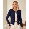 imageGRACE KARIN Womens Lightweight Fall Cardigan Long Sleeve Knit Crop Sweater TrendyButton Open Front Crewneck JacketNavy Blue