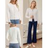 imageGRACE KARIN Womens Lightweight Fall Cardigan Long Sleeve Knit Crop Sweater TrendyButton Open Front Crewneck JacketOffwhite