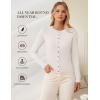 imageGRACE KARIN Womens Lightweight Fall Cardigan Long Sleeve Knit Crop Sweater TrendyButton Open Front Crewneck JacketOffwhite