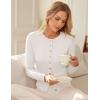 imageGRACE KARIN Womens Lightweight Fall Cardigan Long Sleeve Knit Crop Sweater TrendyButton Open Front Crewneck JacketOffwhite