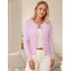 imageGRACE KARIN Womens Lightweight Fall Cardigan Long Sleeve Knit Crop Sweater TrendyButton Open Front Crewneck JacketPink