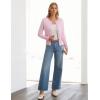 imageGRACE KARIN Womens Lightweight Fall Cardigan Long Sleeve Knit Crop Sweater TrendyButton Open Front Crewneck JacketPink