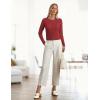 imageGRACE KARIN Womens Lightweight Fall Cardigan Long Sleeve Knit Crop Sweater TrendyButton Open Front Crewneck JacketRed
