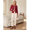 imageGRACE KARIN Womens Lightweight Fall Cardigan Long Sleeve Knit Crop Sweater TrendyButton Open Front Crewneck JacketRed
