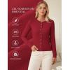 imageGRACE KARIN Womens Lightweight Fall Cardigan Long Sleeve Knit Crop Sweater TrendyButton Open Front Crewneck JacketRed