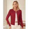imageGRACE KARIN Womens Lightweight Fall Cardigan Long Sleeve Knit Crop Sweater TrendyButton Open Front Crewneck JacketRed