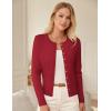 imageGRACE KARIN Womens Lightweight Fall Cardigan Long Sleeve Knit Crop Sweater TrendyButton Open Front Crewneck JacketRed