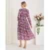 imageGRACE KARIN Womens Long Sleeve Maxi Dress Fall 2025 Chiffon Flowy Wedding Guest Dresses Floral Tiered Dress with PocketsPurple Floral
