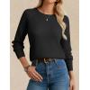 imageGRACE KARIN Womens Merino Wool Blend Sweater Fall Fashion 2025 Long Sleeve Crewneck Pullover TopBlack