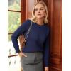 imageGRACE KARIN Womens Merino Wool Blend Sweater Fall Fashion 2025 Long Sleeve Crewneck Pullover TopNavy Blue