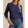 imageGRACE KARIN Womens Merino Wool Blend Sweater Fall Fashion 2025 Long Sleeve Crewneck Pullover TopNavy Blue