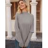 imageGRACE KARIN Womens Mock Neck Batwing Sleeve Sweater Loose Knitted Pullover Sweaters Ribbed Sweater TopsKhaki