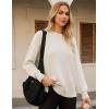 imageGRACE KARIN Womens Oversized Sweaters Casual Long Sleeve Crewneck Sweatshirt 2025 Fall Pullover Sweaters Top OutfitsWhite