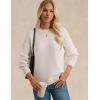 imageGRACE KARIN Womens Oversized Sweaters Casual Long Sleeve Crewneck Sweatshirt 2025 Fall Pullover Sweaters Top OutfitsWhite