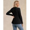 imageGRACE KARIN Womens Peplum Cardigan Wool Blend Button Up Sweaters Long Sleeve Business Casual Ribbed Knit BlazersBlack