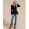 imageGRACE KARIN Womens Peplum Cardigan Wool Blend Button Up Sweaters Long Sleeve Business Casual Ribbed Knit BlazersBlack