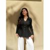 imageGRACE KARIN Womens Peplum Cardigan Wool Blend Button Up Sweaters Long Sleeve Business Casual Ribbed Knit BlazersBlack