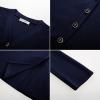 imageGRACE KARIN Womens Peplum Cardigan Wool Blend Button Up Sweaters Long Sleeve Business Casual Ribbed Knit BlazersNavy Blue