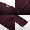 imageGRACE KARIN Womens Peplum Cardigan Wool Blend Button Up Sweaters Long Sleeve Business Casual Ribbed Knit BlazersWine Red