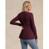imageGRACE KARIN Womens Peplum Cardigan Wool Blend Button Up Sweaters Long Sleeve Business Casual Ribbed Knit BlazersWine Red