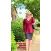 imageGRACE KARIN Womens Peplum Cardigan Wool Blend Button Up Sweaters Long Sleeve Business Casual Ribbed Knit BlazersWine Red
