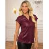 imageGRACE KARIN Womens Sequin Tops 2025 Cap Sleeve Sparkly Tops Glitter Party Dressy Blouses Fall V Neck Club Concert ShirtsBurgundy