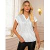 imageGRACE KARIN Womens Sequin Tops 2025 Cap Sleeve Sparkly Tops Glitter Party Dressy Blouses Fall V Neck Club Concert ShirtsSilver