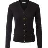 imageGRACE KARIN Womens Soft Knit Cardigan Sweater  Long Sleeve VNeck Button Up for Business Casual ampamp Lounge WearBlack