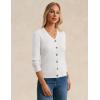 imageGRACE KARIN Womens Soft Knit Cardigan Sweater  Long Sleeve VNeck Button Up for Business Casual ampamp Lounge WearBright White