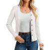imageGRACE KARIN Womens Soft Knit Cardigan Sweater  Long Sleeve VNeck Button Up for Business Casual ampamp Lounge WearBright White