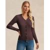 imageGRACE KARIN Womens Soft Knit Cardigan Sweater  Long Sleeve VNeck Button Up for Business Casual ampamp Lounge WearCoffee