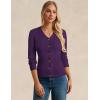 imageGRACE KARIN Womens Soft Knit Cardigan Sweater  Long Sleeve VNeck Button Up for Business Casual ampamp Lounge WearDark Purple