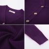 imageGRACE KARIN Womens Soft Knit Cardigan Sweater  Long Sleeve VNeck Button Up for Business Casual ampamp Lounge WearDark Purple
