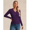 imageGRACE KARIN Womens Soft Knit Cardigan Sweater  Long Sleeve VNeck Button Up for Business Casual ampamp Lounge WearDark Purple