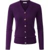 imageGRACE KARIN Womens Soft Knit Cardigan Sweater  Long Sleeve VNeck Button Up for Business Casual ampamp Lounge WearDark Purple