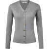 imageGRACE KARIN Womens Soft Knit Cardigan Sweater  Long Sleeve VNeck Button Up for Business Casual ampamp Lounge WearFlower Grey