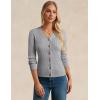 imageGRACE KARIN Womens Soft Knit Cardigan Sweater  Long Sleeve VNeck Button Up for Business Casual ampamp Lounge WearFlower Grey