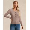 imageGRACE KARIN Womens Soft Knit Cardigan Sweater  Long Sleeve VNeck Button Up for Business Casual ampamp Lounge WearMid Khaki