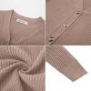imageGRACE KARIN Womens Soft Knit Cardigan Sweater  Long Sleeve VNeck Button Up for Business Casual ampamp Lounge WearMid Khaki