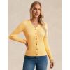 imageGRACE KARIN Womens Soft Knit Cardigan Sweater  Long Sleeve VNeck Button Up for Business Casual ampamp Lounge WearMid Yellow