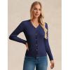 imageGRACE KARIN Womens Soft Knit Cardigan Sweater  Long Sleeve VNeck Button Up for Business Casual ampamp Lounge WearNavy