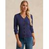 imageGRACE KARIN Womens Soft Knit Cardigan Sweater  Long Sleeve VNeck Button Up for Business Casual ampamp Lounge WearNavy