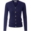 imageGRACE KARIN Womens Soft Knit Cardigan Sweater  Long Sleeve VNeck Button Up for Business Casual ampamp Lounge WearNavy