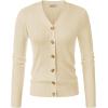 imageGRACE KARIN Womens Soft Knit Cardigan Sweater  Long Sleeve VNeck Button Up for Business Casual ampamp Lounge WearNude