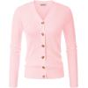 imageGRACE KARIN Womens Soft Knit Cardigan Sweater  Long Sleeve VNeck Button Up for Business Casual ampamp Lounge WearPink