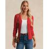 imageGRACE KARIN Womens Soft Knit Cardigan Sweater  Long Sleeve VNeck Button Up for Business Casual ampamp Lounge WearRed