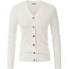imageGRACE KARIN Womens Soft Knit Cardigan Sweater  Long Sleeve VNeck Button Up for Business Casual ampamp Lounge WearWhite