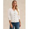 imageGRACE KARIN Womens Soft Knit Cardigan Sweater  Long Sleeve VNeck Button Up for Business Casual ampamp Lounge WearWhite
