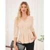 imageGRACE KARIN Womens Tops Fall Dressy Casual Blouse V Neck 34 Sleeve Peplum Business Shirts 2025 Fashion ClothingApricot
