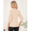 imageGRACE KARIN Womens Tops Fall Dressy Casual Blouse V Neck 34 Sleeve Peplum Business Shirts 2025 Fashion ClothingApricot